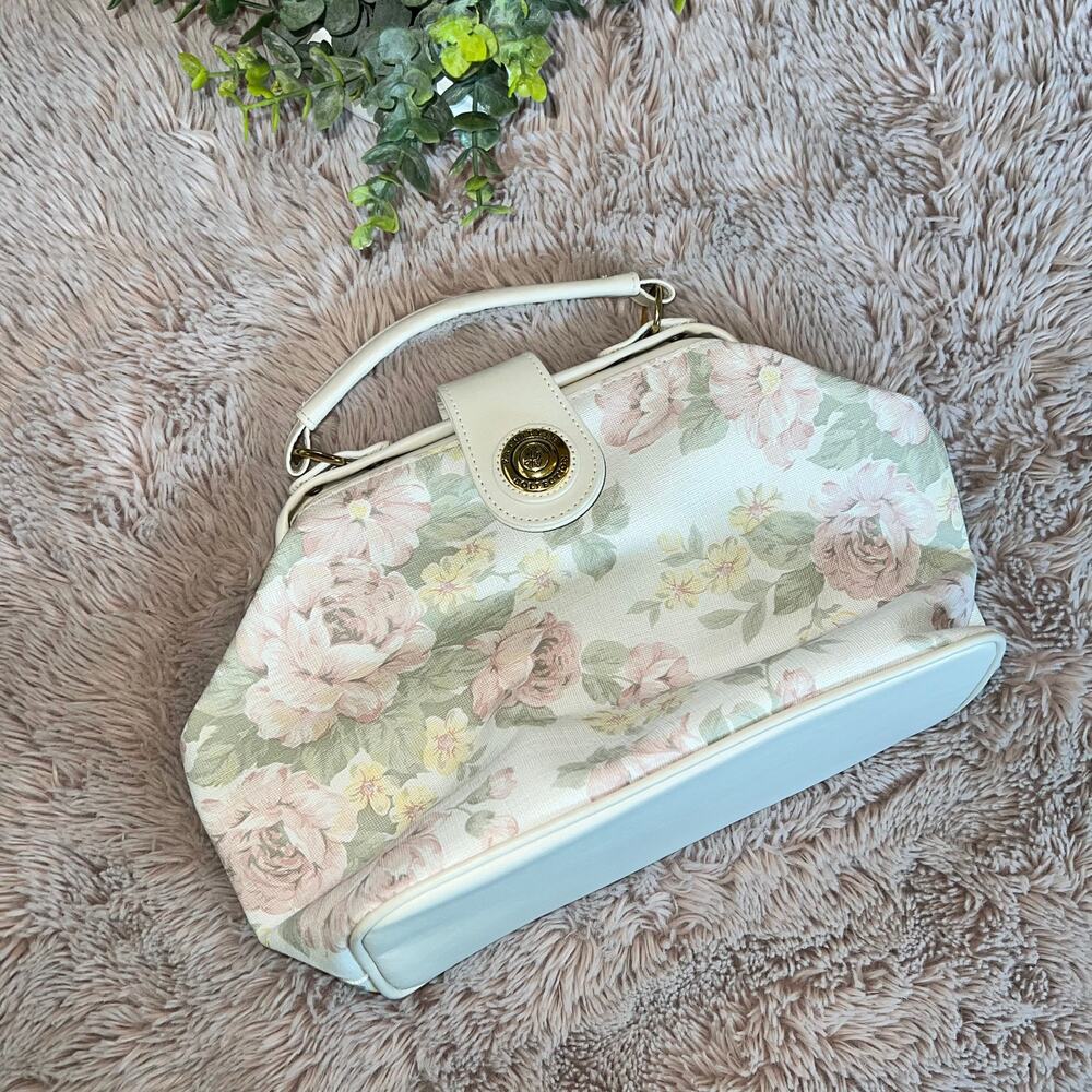 NWOT Kathie Lee Collection Vintage Pastel Floral Print Shoulder Purse - Picture 7 of 14